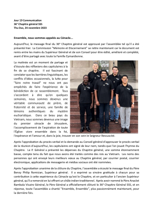 36e Chapitre G&eacute;n&eacute;ral de la Congr&eacute;gation du Saint Sacrement