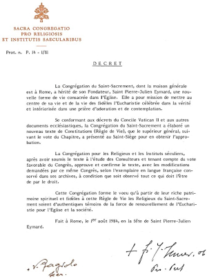 L&rsquo;ann&eacute;e du 40e anniversaire de la R&egrave;gle de Vie - 1984, 1er ao&ucirc;t, 2024